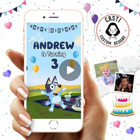 Birthday Invitation on Instagram: "Bluey Birthday, Bluey Birthday Invitation, Bluey Birthday Party, kids birthday, Boy birthday, Digital Invitation

How to order Our Video Invitation: 👇👇

1. Add items to your cart and provide complete Personalization information and your email. Make the purchase.

2. You'll receive the invitation within 24 hours after the purchase by email.

Share it with your family and friends through Messenger, iMessage, WhatsApp, Email, etc.

Contact us through DM.
Whatsapp: +919748825688
Emal: crsticustomdesigns@gmail.com

Thank you!

Click our bio section to know more.
#crsticustomdesigns #invitation #bluey  #invitationdigital #custominvitations #kidsbirthday #invitationsph #invitationvideo #birthdayinvitation #invitationph 
#blueyinvitation  #blueyinvite  #blueyin Bluey Party Invitations, Bluey Invitations, Custom Invitations, Digital Invitations, Boy Birthday, Kids Birthday, Party Invitations, Birthday Invitations, Custom Design