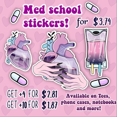 Doctor Stickers, Medical Stickers, Nurse Stickers, Future Doctor, Pre Med, Anatomical Heart, Med School, Medical Art, School Stickers