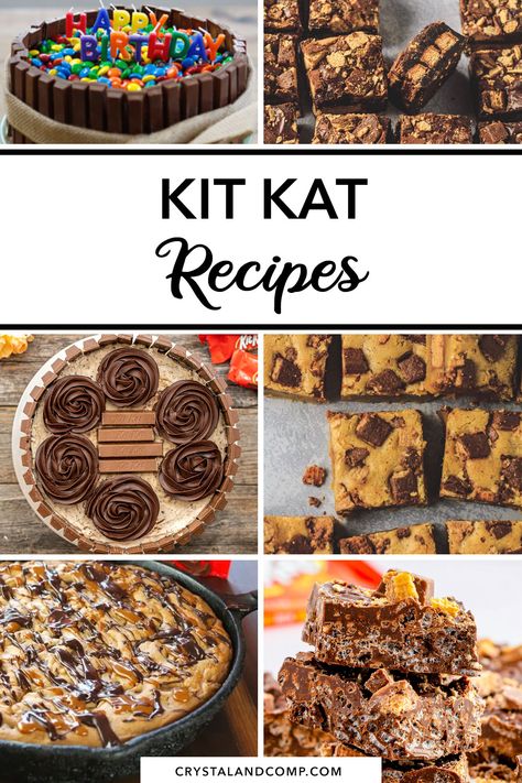 Kit Kat Dessert, Kit Kat Recipes, Kit Kat Cheesecake, Reindeer Treats, Skillet Cookies, Kitkat Cake, Kit Kat Cake, Kit Kat Bars, Layered Cakes