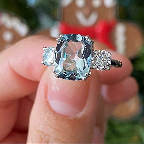 3.36 Ctw Aquamarine Ring Available In Sizes 5-9 (Whole) 100% Genuine Solid Precious Metal Mohs Scale Simulated Aquamarine: 8 Mohs Scale Moissanite Side Stones: 9.25 Hardness 3.36 Carat Total Weight .925 Sterling Silver Setting Moissanite & Aquamarine Perfect Gift For An Engagement, Wedding, Bridal Shower, Birthday, Anniversary, Promise Ring, Mother’s Day, Bachelorette, Quinceanera And More. Garnet And Aquamarine Ring, Unique Cushion Cut Engagement Rings, Light Blue Sapphire Engagement Ring, Cushion Cut Aquamarine Ring, Aquamarine Wedding Ring, Aquamarine Ring Vintage, Topaz Wedding Ring, Pink Topaz Ring, Princess Diamond Ring