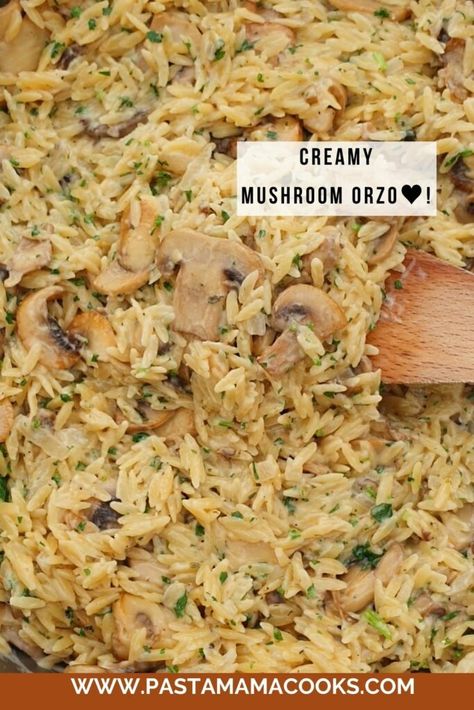 Creamy Mushroom Orzo: Not Just Your Slippery Rice Dish! Last time I whipped up dinner, I went for something a little cheeky. I served my family this luscious, comforting dish and had them raving about it, thinking they were tucking into some sort of “extra slippery rice”, as they put it. A bit of fun was had, and I couldn’t help but giggle at their assumptions. Rice Pilaf With Orzo, Pasta Mama, Creamy Orzo Pasta, Mushroom Orzo, Chicken Mushroom Pasta, Orzo Dishes, Creamy Orzo, Orzo Recipe, Mushroom Rice