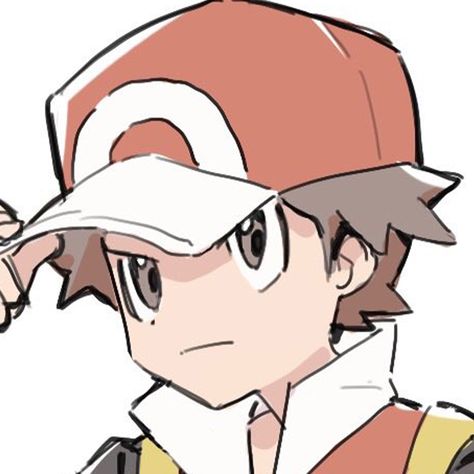 Red Pokemon, Pokemon Trainer Red, Pokemon Game Characters, Red Trainers, Pokemon Manga, Pokemon Red, Red Icons:), Cartoon Man, Pokemon Drawings