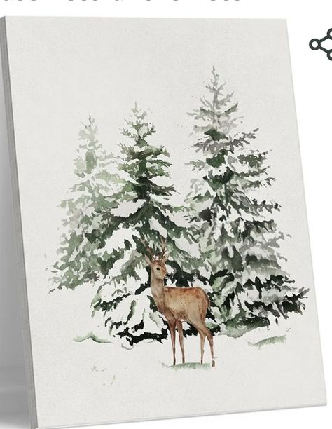 Wall Decorations For Living Room, Room Decor Christmas, Decorations For Living Room, Farmhouse Decorations, Living Room Farmhouse, Wall Decor Christmas, Rustic Holiday Decor, Personalized Canvas Print, Deer Wall