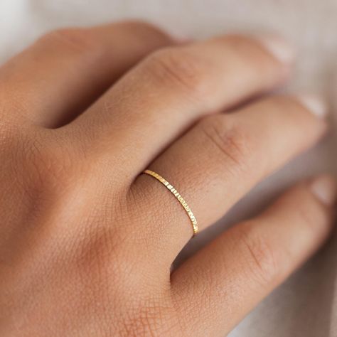 This dainty 14k gold ring features a textured band that is perfect for stacking! Textured Gold Ring, Big Rings, Textured Ring, Detailed Ring, Sustainable Jewelry, 14k Gold Ring, Delicate Rings, Traditional Jewelry, Recycled Gold