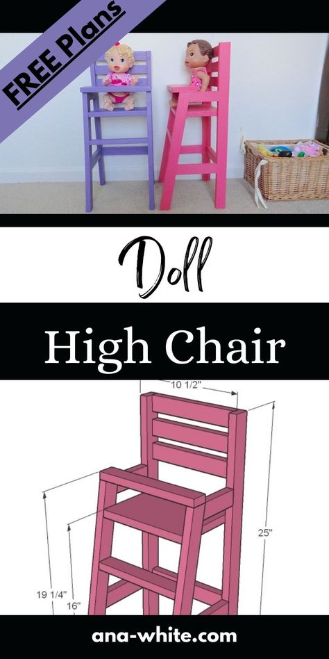 Diy Babydoll, Doll Bunk Beds, Diy Rocking Chair, Baby Doll Furniture, Cardboard Chair, Doll High Chair, Wooden High Chairs, Wood Cradle, Wood Toys Plans