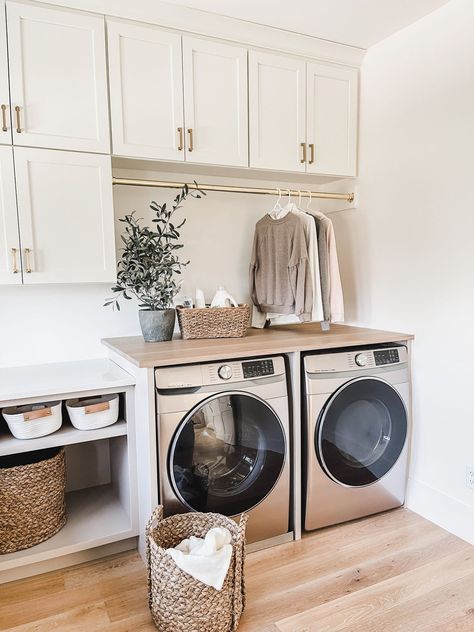 Mud Room Laundry Room Combo, Organization Laundry Room, Washer Dryer Laundry Room, Colonial Renovation, Stackable Laundry, Laundry Room Design Ideas, Organization Laundry, Mudroom Remodel, Laundry Room Hacks