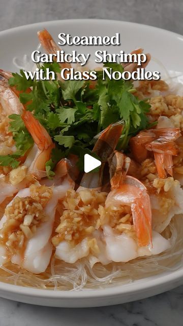 Butterflied Shrimp, Glass Noodles Recipe, Garlicky Shrimp, Garlic And Ginger, Glass Noodles, Oyster Sauce, Chopped Garlic, Easy Delicious Recipes, Easy Dishes