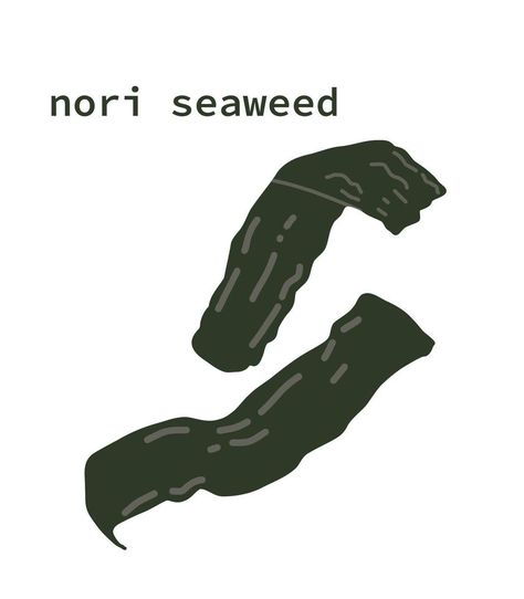 nori seaweed. Vector illustration of ingredient for sushi rolls Rolls Rolls, Japan Restaurant, Sushi Ingredients, King Crab Legs, Nori Seaweed, King Crab, Crab Legs, Sushi Rolls, Cardcaptor Sakura