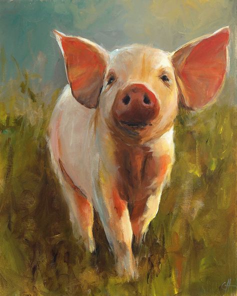 Cari Humphry | fine art blog Pig Painting, Pig Art, Farm Art, Arte Animal, Daily Art, Art Paint, Drawing People, Animal Paintings, 그림 그리기