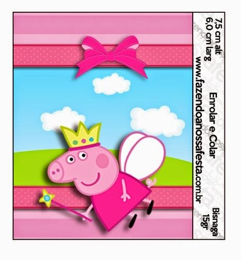 Peppa Pig Fairy Party: Free Printable Candy Bar Labels. Peppa Pig Fairy, Peppa Pig Party Decorations, Peppa Pig Birthday Party, Pepa Pig, Candy Bar Labels, Peppa Pig Party, Pig Party, Peppa Pig Birthday, Fairy Party