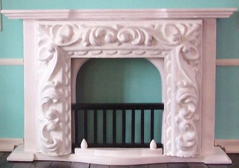 Dollhouse Fireplace, American Girl Furniture, American Girl Doll House, American Girl Diy, Girls Dollhouse, Wooden Fireplace, Dollhouse Tutorials, American Girl Crafts, Doll House Crafts