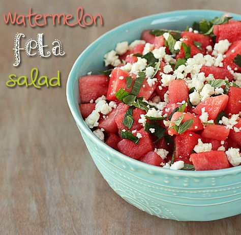 Watermelon Feta Salad Lime Juice Recipes, Watermelon Mint Salad, Best Watermelon, Picnic Side Dishes, Feta Salad Recipe, Watermelon Feta Salad, Mint Salad, Watermelon And Feta, Watermelon Mint