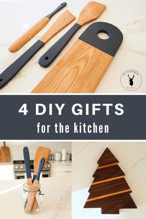 Wood Spatula Diy, Diy Wooden Kitchen Accessories, Small Woodworking Gifts, Wood Diy Christmas Gifts, Diy Christmas Gifts Wood Projects, Wood Christmas Gifts Diy, Wooden Gifts Diy, Diy Wood Christmas Gifts, Diy Wood Trivets