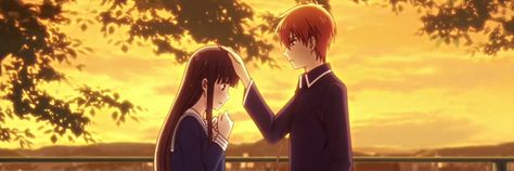 Fruits Basket Banner, Fruits Basket Header, Kyo And Tohru Matching Icons, Tohru And Kyo, Matching Banners, Fruits Basket Kyo, Kyo And Tohru, Anime Banner, Shoujo Girl