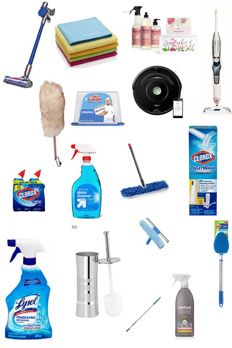 16 Cleaning Supplies & Tools You Can't Live Without - Best deep cleaning routine and cleaning products everyone needs in their home. Disinfect your home! Home Cleaning Equipment, Cleaning Supplies Caddy, Kitchen Degreaser, Cleaning Caddy, Cleaning Supplies List, Homemade Toilet Cleaner, Scrubbing Bubbles, Bathroom Cleaning Supplies, Home Improvement Ideas