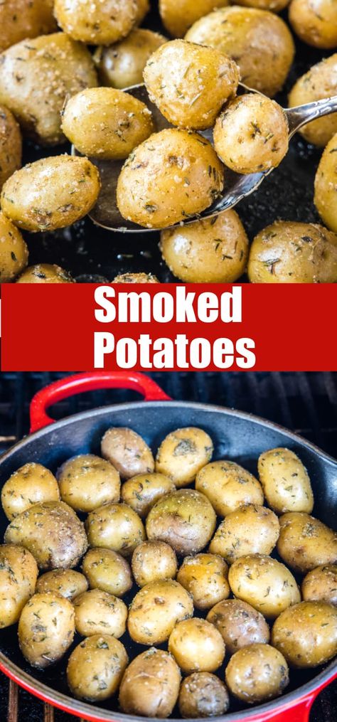 Potatoes On Smoker Recipe, Smoked Potatoes In Smoker Recipes For, Pit Boss Potatoes, Potatoes In The Smoker, Pellet Grill Potato Recipes, Easy Smoker Sides, Potato’s On The Smoker, Pit Potatoes Nelsons, Smoked Smashed Potatoes