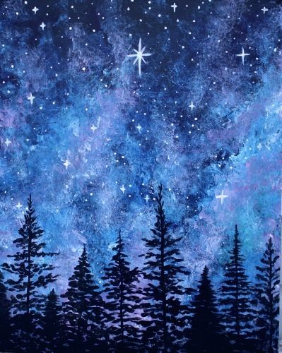 Draw Galaxy, Art Galaxie, Night Sky Painting, Paint Nite, The North Star, Galaxy Painting, Sky Painting, Galaxy Art, Arte Inspo