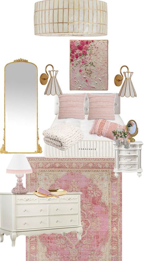 Pink And Gold Bedroom, Dorm Style, White Room Decor, Princess Bedroom, Classy Bedroom, Gold Bedroom, Pinterest Room Decor, Redecorate Bedroom, Dream Room Inspiration