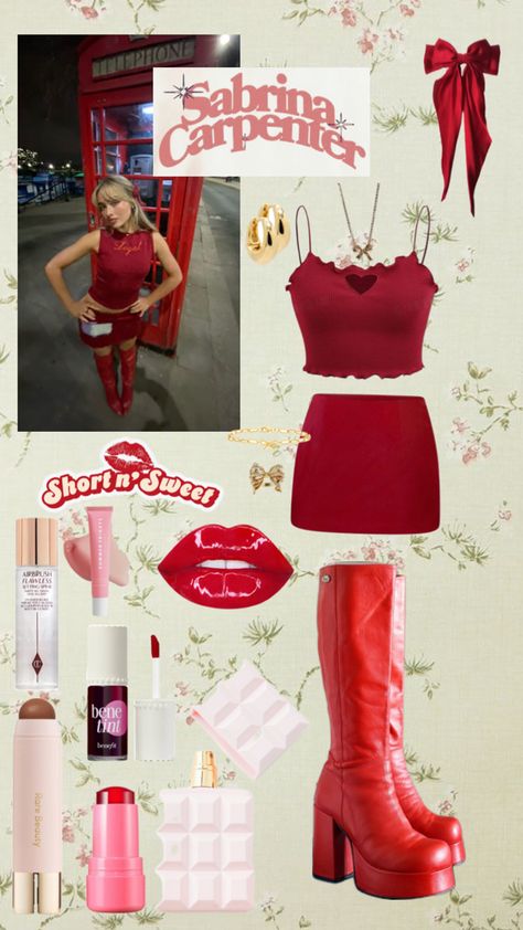 Sabrina Carpenter | Outfit Inspo | Aesthetic | Red | Short n Sweet Uniform Outfits Ideas, Christmas Outfit Aesthetic, College Outfits Fall, Sabrina Carpenter Style, Sabrina Carpenter Outfits, Outfits Nyc, Going To Sleep, Fall Outfits For School, Office Casual Outfit