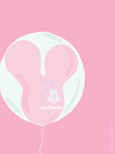 Mickey Balloon Wallpaper, Pastel Pink Disney Aesthetic, Mickey Balloons Disney World, Disney Balloons Wallpaper, Disney Watch Wallpaper, Pink Disney Aesthetic Wallpaper, Pastel Disney Wallpaper, Disney Birthday Wallpaper, Disney Widgets Aesthetic