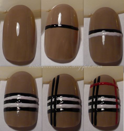 Nail Art Rosa, Burberry Nails, Nailart Tutorial, Nail Decor, Plaid Nails, Heart Nail, Awesome Nails, Nail Candy, Get Nails