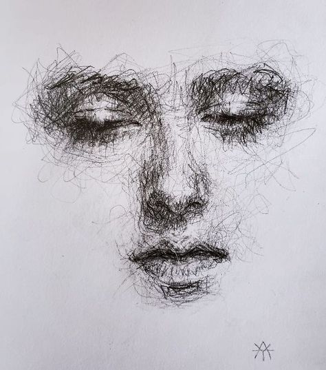 Scribble Drawings, Portraits Of Women, Scribble Art, Charcoal Art, Female Portraits, A Level Art, Pencil Art Drawings, Sketch Painting, Pen Art