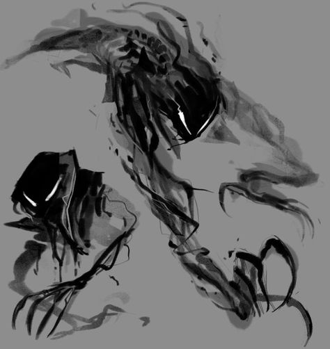 Shadow Powers, Shadow Creatures, Shadow Monster, Panty And Stocking, Dark Spirit, Creepy Monster, Monster Drawing, Shadow Art, Monster Concept Art