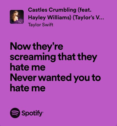 Castles Crumbling, Powerful Lyrics, Status Ideas, Cold Hard Truth, Taylor Swift Song Lyrics, Music Girl, Taylor Lyrics, Swift Lyrics, Spotify Lyrics