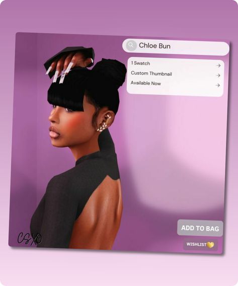 1 Swatch Custom Thumbnail Disallowed For Random Author: CeceSims Xo Learn more at: patreon.com #sims #sims4 #sims4cc #hairstyles #gaming Ponytails Sims 4 Cc, Kiko Vanity Sims 4, Kiko Vanity Sims 4 Cc Hair, Bun Sims 4 Cc, Sims 4 Bun Hair, Sims 4 Bun, Kiko Vanity, Sims4cc Hairstyles, Cecesims Xo