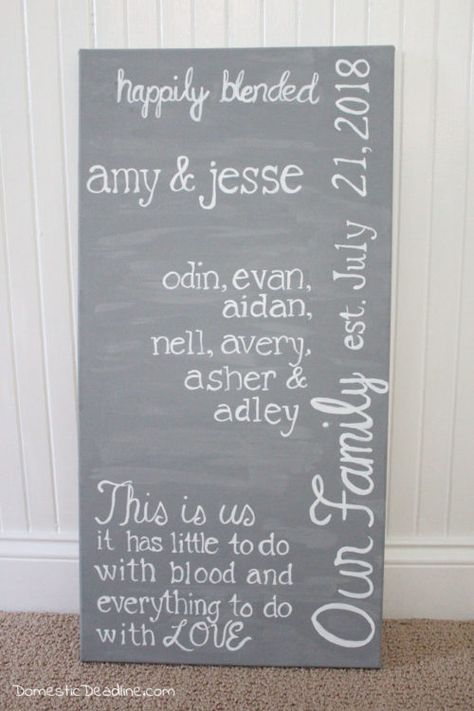 Second Wedding Ideas, Blended Wedding, Wedding Ideas Diy, Blended Family Quotes, Blended Family Wedding, Second Wedding, Wedding Gift Diy, Blended Family, Family Sign