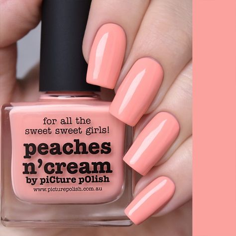 Peach Colored Nails, Cream Nail Polish, Peach Nail Polish, Cream Nail, Angel Nails, Natural Nail Art, Peach Nails, Christmas Manicure, Peach Colour