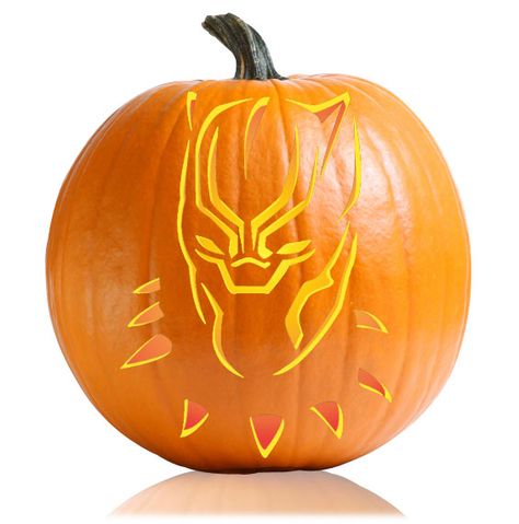 Black Panther carved pumpkin Avengers Pumpkin Carving, Carving Party Ideas, Marvel Pumpkin Carving, Pumpkin Carving Party Ideas, Awesome Pumpkin Carvings, Party Ideas Kids, Halloween Pumpkin Stencils, Halloween Pumpkin Carving Stencils, Pumpkin Stencils