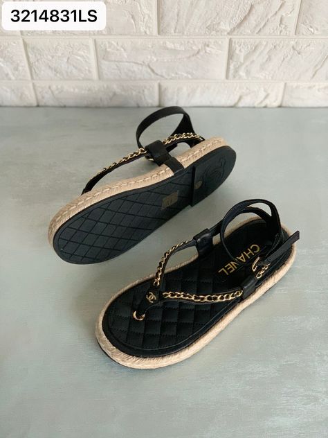 Chanel Summer Sandals, Chanel Shoes Women, Luxury Sandals Women, Luxury Sandals Flat, Trendy High Heels, Luxury Sandals, Rock Boots, Nice Sandals, Fashion Shoes Heels