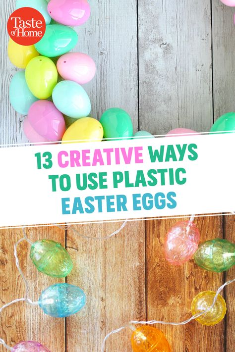 13 Incredible Ways to Reuse Plastic Easter Eggs Diy Easter Cards, Diy Dollar Store Crafts Projects, Easter Eggs Decoration, Ag Education, Eggs Decoration, Easter Scavenger Hunt, Eggs Ideas, D I Y Crafts, Easter Decorations For Church