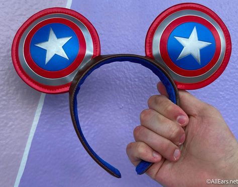 Disney Ears Ideas, Boys Disney Ears, Boys Mickey Ears, Captain America Disney Ears, Marvel Mickey Ears, Captain America Mickey Ears, Disney Christmas Gifts, All Avengers, Disney Trip Outfits