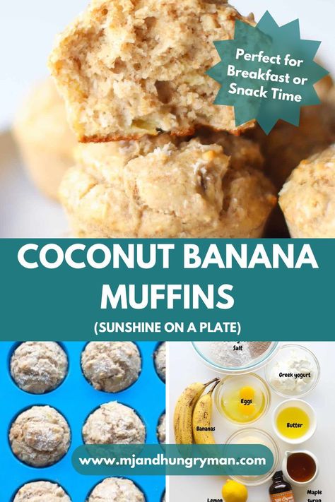 Craving a taste of the tropics for breakfast or snack time? Whip up these delightful Coconut Muffins! They are moist and fluffy bringing together the sweetness of ripe bananas and the tropical taste of shredded coconut. A guilt-free pleasure, these muffins are baby-friendly and low on added sugar. Whether it's breakfast, snack time, or a sunny treat whenever you want, these Coconut Banana Muffins are sure to brighten your day! Enjoy the taste of paradise in every bite! Pineapple Coconut Muffins, Toddler Breakfast Recipes, Coconut Muffin Recipes, Banana Coconut Muffins, Greek Yogurt Eggs, Blw Recipes, Banana Snacks, Baby Breakfast, Baby Meals