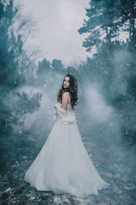 Photography Ideas Winter, April Jones, Fairytale Photoshoot, Father Daughter Photography, Fantasy Queen, Snow Photoshoot, The Snow Queen, Goddess Aesthetic, Winter Portraits