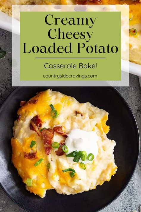 Creamy Cheesy Loaded Potato Casserole Bake is the ultimate comfort food! Packed with layers of tender potatoes, melty cheese, crispy bacon, and rich sour cream, this casserole is bursting with flavor in every bite. Perfect for family dinners, potlucks, or holiday gatherings, it’s a crowd-pleaser that’s as easy to make as it is delicious. Serve up this hearty, satisfying dish, and watch it disappear from the table in no time! Loaded Potato Casserole With Hashbrowns, Easy Loaded Baked Potato Casserole, Loaded Potato Casserole, Loaded Mashed Potato Casserole, Casserole Bake, Loaded Baked Potato Casserole, Scalloped Potatoes Easy, Mashed Potato Casserole, Loaded Mashed Potatoes