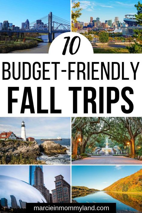 Looking for an affordable fall travel spot? Find out 10 budget-friendly fall trips in the United States that are amazing in September, October or November. #fall #travel #october #september #november #traveltips #budgettravel Fall Getaways U.s. States, Cheapest Places To Travel In The Us, Fall Trips In Us, Best Fall Vacations In The Us, Fall Vacation Ideas U.s. States, Fall Places, Fall Travel Destinations, Cheap Destinations, Oregon Style