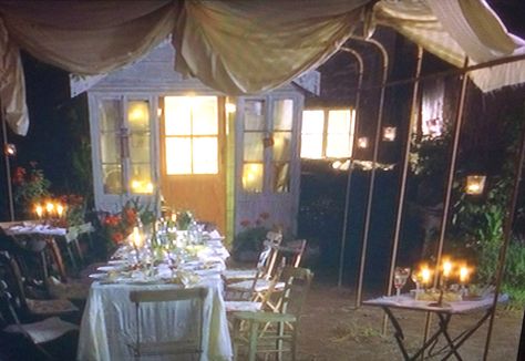 Garden party From the film Chocolat Movie Dinner, French Film, Womens Retreat, Patio Awning, French Garden, Outdoor Party, Garden Room, Interior Design Inspiration, House Party