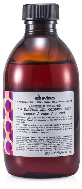 Davines Alchemic Shampoo Copper (For Natural or Copper Hair) Copper Shampoo, Hair Cleanse, Hair Rinse, Milk Protein, Copper Hair, Hair Shampoo, Active Ingredient, Whiskey Bottle, Candle Jars