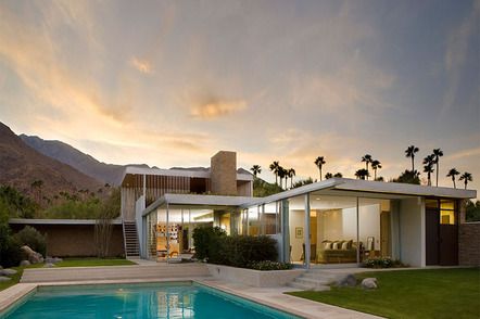 Kaufmann House, 1946 by Architect Richard Neutra. Classic Palm Springs Mid Century Design. Kaufman House, Neutra House, Kaufmann House, Palm Springs Architecture, Midcentury Architecture, Desert House, Richard Neutra, Eichler Homes, Palm Springs Style