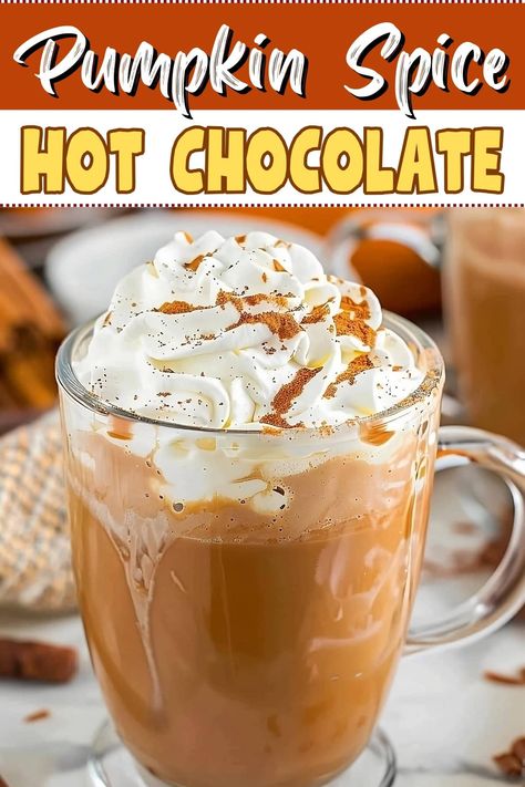 This decadent pumpkin spice hot chocolate is a dream come true. So, say goodbye to your usual pumpkin spice latte and hello to your new fall favorite. Pumpkin Spice Hot Chocolate, Spice Hot Chocolate, How To Make Pumpkin, Gourmet Treats, Sweet Pumpkin, Fall Spices, Pumpkin Chocolate, Baked Pumpkin, Autumn Flavors