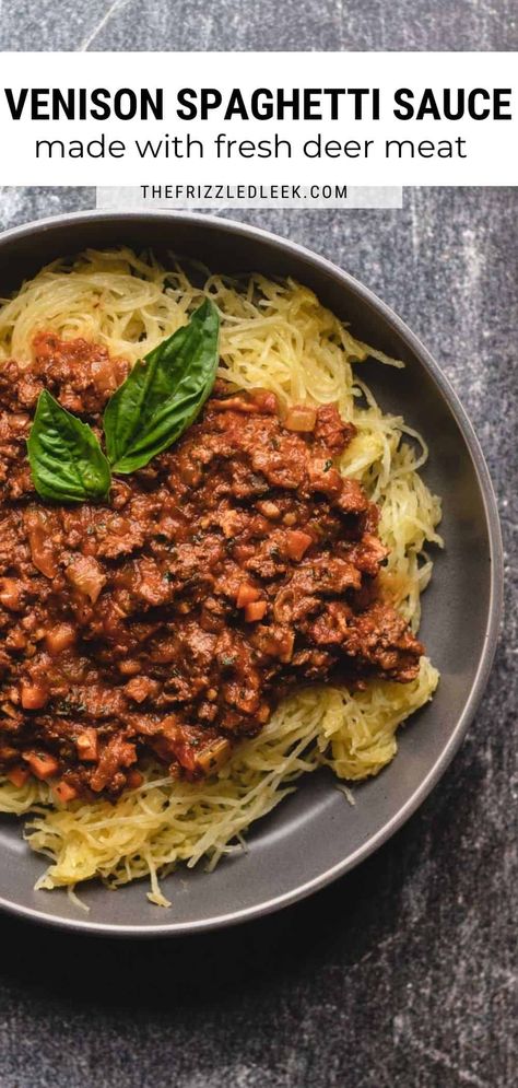 This Venison Ragu recipe is perfect for weeknight dinners served over top of spaghetti squash. It's Whole30-approved, dairy-free, gluten-free, and Paleo too. Deer spaghetti sauce is in our Whole30 menu rotations because it freezes well and tastes great reheated! You can make ragu in a slow cooker or an Instant Pot too. Venison Ragu, Venison Spaghetti, Aesthetic Food Wallpaper, Healthy Bolognese Sauce, Venison Meat, Easy Whole 30 Recipes, Ragu Recipe, Italian Meats, Healthy Paleo Recipes