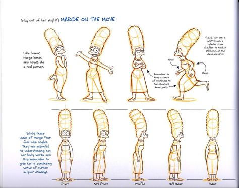 The Simpsons Handbook | VK Marge Simpsons, Character Reference Sheet, Simpsons Drawings, Character Turnaround, Simpsons Characters, Sketching Tips, Marge Simpson, Simpsons Art, Character Model