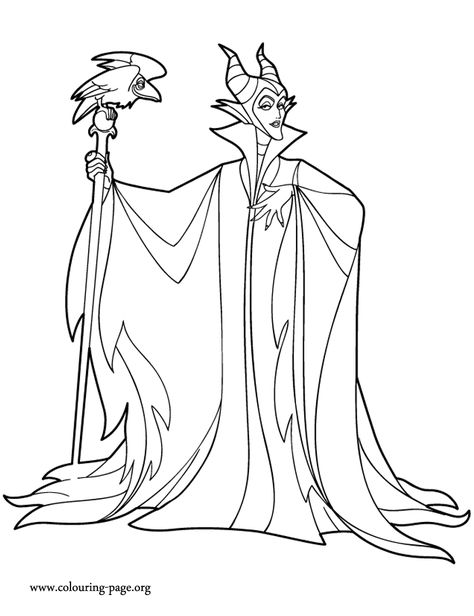 Look! In this beautiful picture, Maleficent is holding her staff and Diablo is over it. Just print it and have fun with this free Maleficent coloring sheet! Maleficent Pictures, Maleficent Coloring Pages, Maleficent Disney Villains, Sleeping Beauty Coloring Pages, Anna Und Elsa, Disney Princess Coloring Pages, Disney Maleficent, Princess Coloring Pages, Disney Colors