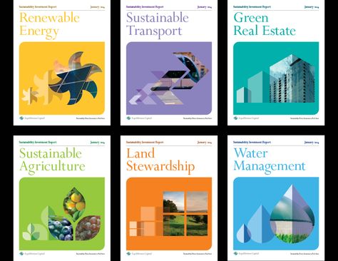 Equilibrium Capital Sustainability Investment Report Covers - Graphis Sustainability Report, Report Layout, Report Covers, Cover Report, Report Cover, Sustainable Transport, Graphics Layout, Report Design, Newsletter Design