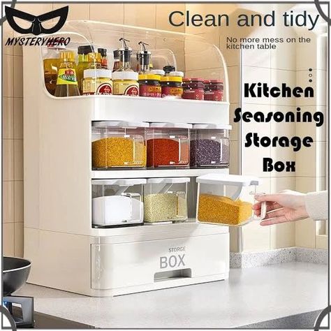 Kitchen Seasoning Box Masala Box | Spice Rack Easy To Assemble & Disassemble With Spoon Spices Storage Container | Condiment Jars Kitchen Storage 6 and 9 Compartments Salt Box ⬇️Shop from here: https://click.daraz.pk/e/_bdQnCM1 Description: Introducing the Kitchen Seasoning Box Masala Box, a convenient and versatile spice rack for your kitchen storage needs. This storage container features 3 & 6 and 9 compartments, making it easy to organize and access your favorite spices and condiments.... Spices Storage, Jars Kitchen, Kitchen Seasoning, Salt Box, Spice Rack, Storage Container, Storage Containers, Kitchen Storage, Kitchen Table