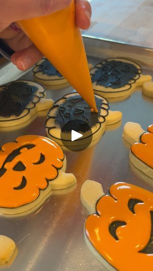 Halloween Cookies Royal Icing, Hello October, Pumpkin Cookies, Melodrama, Halloween Cookies, Royal Icing Cookies, 1k Views, Sugar Cookies Decorated, Sweet Savory