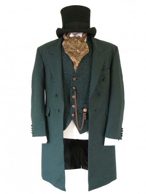 Men's Victorian Edwardian Costume Size XL Image Edwardian Fashion Male, Edwardian Men, Edwardian Coat, Edwardian Costumes, Victorian Men, Victorian Era Fashion, Masked Ball, Victorian Hats, Fancy Suit